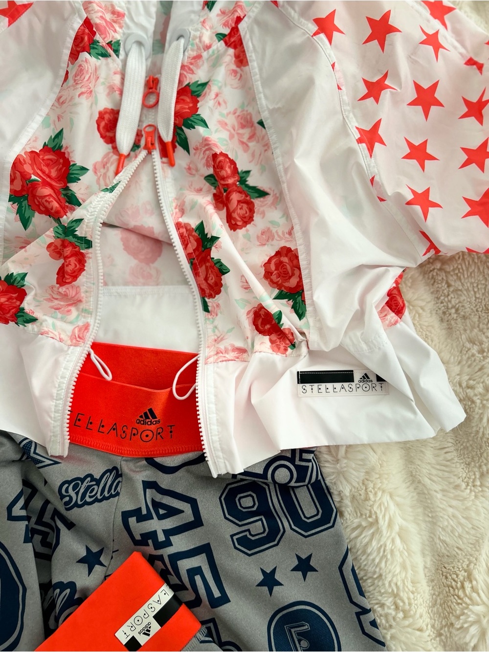 StellaSport Adidas Floral Windbreaker + Graphic Leggings Set